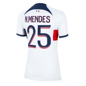 Paris Saint-Germain Nuno Mendes #25 Koszulka Wyjazdowych Kobiety 2023-24 Krótki Rękaw